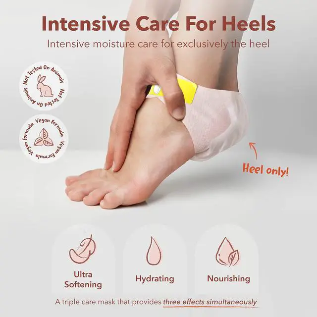 Alt view image 2 of 7 - Moisturizing Foot Mask for Dry Cracked Heels (1 Pack) Intensive Hydrating Foot Mask for Deep Moisture & Heel Repair Soft Smooth Feet