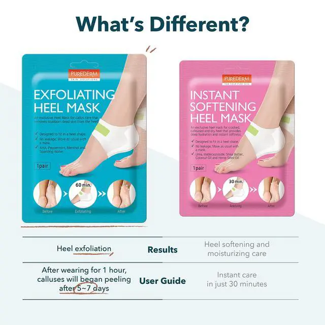Alt view image 7 of 7 - Exfoliating Foot Peeling Mask & Foot Peel for Dry Cracked Heels (1 Pack) Dead Skin & Callus Remover for Feet, Rough Skin Care for Baby Soft Feet