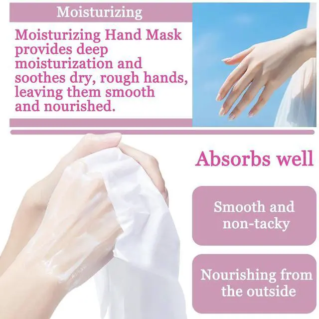 Alt view image 5 of 7 - Hydrating Hand Masks, 6PCS Hand Mask Moisturizing Gloves for Men Women, Smooth Long Lasting Soft Exfoliating Hand Peeling Spa Mask Moisturizer Beauty Gift Set for Dry Cracked Rough Dull HandsA)
