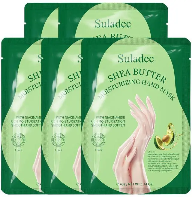 Main image of Moisturizing Hand Mask with Shea Butter and Goat Milk, Hydrating Hand Masks for Dry Cracked Hands, Dry Skin Moisturizer for Soft and Smooth Touch Hands - Men Women - 5 Pairs