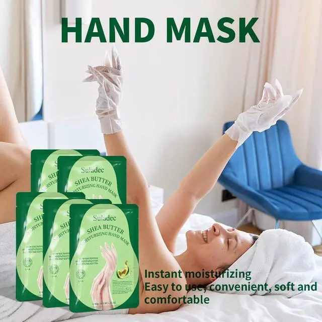 Alt view image 7 of 7 - Moisturizing Hand Mask with Shea Butter and Goat Milk, Hydrating Hand Masks for Dry Cracked Hands, Dry Skin Moisturizer for Soft and Smooth Touch Hands - Men Women - 5 Pairs