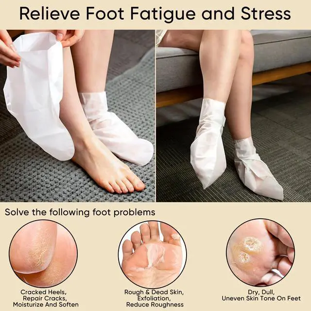 Alt view image 4 of 7 - Coconut Foot Peeling Mask, 3 Pairs of Skin Exfoliating Foot Masks for Dry feet, Cracked heels, Callus, Dead Skin Remover,for Smooth Touch Feet, Spa Experience at Home or Travel