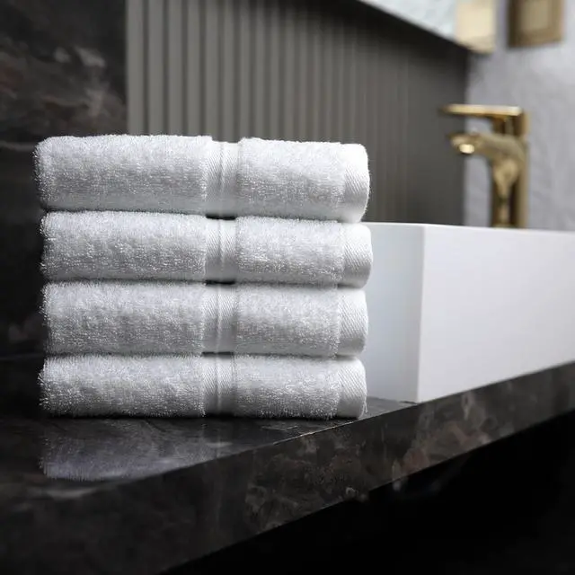 Alt view image 3 of 5 - Luxury & Soft Washcloths Set of 4 (12"" x 12"") Hotel Quality, Versatile as, Face Towels, Hand Towels, 100% Cotton Wash Cloths, Makeup Towels, Hotel Rags -%100 Cotton - White