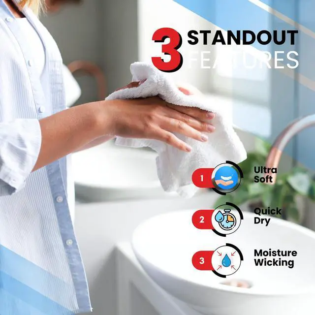Alt view image 4 of 7 - 100% Cotton Luxury Wash Cloths for Showering - 4 Pack