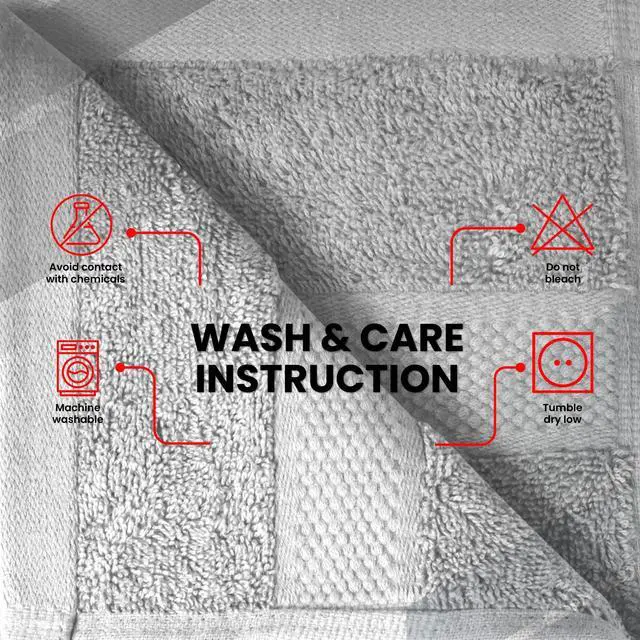 Alt view image 7 of 7 - 100% Cotton Luxury Wash Cloths for Showering - 4 Pack