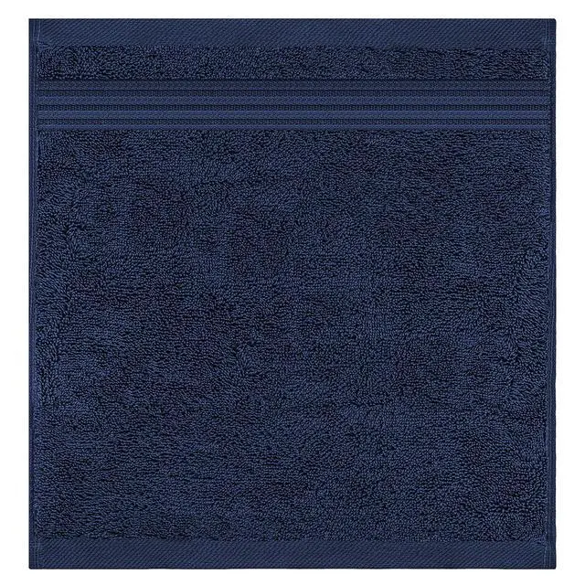 Alt view image 2 of 4 - 100% Cotton Turkish Washcloths for Bathroom Essentials 4 Pack, Soft Absorbent Wash Cloths Quick Drying Small Towels Washrags, Navy Blue