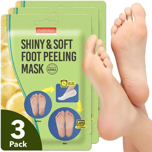 Main image of Foot Peeling Mask for Dry Cracked Feet, Exfoliating Treatment for Dead Skin & Calluses for Baby Soft Feet, 3 Pairs