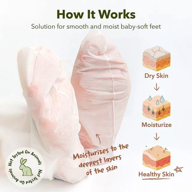 Alt view image 2 of 7 - Foot Peeling Mask for Dry Cracked Feet, Exfoliating Treatment for Dead Skin & Calluses for Baby Soft Feet, 3 Pairs