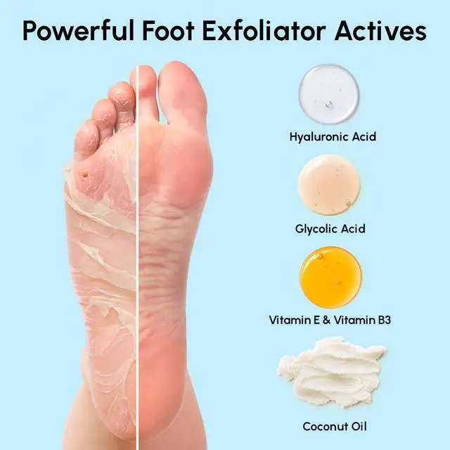 Alt view image 6 of 7 - Foot Peeling Mask 3-in-1 Foot Mask for Dry Cracked Feet, Callus Remover Dead Skin Exfoliating Foot Peel Mask with Glycolic Acid Moisturizing Socks for Men Spa Self Care Gifts for Women