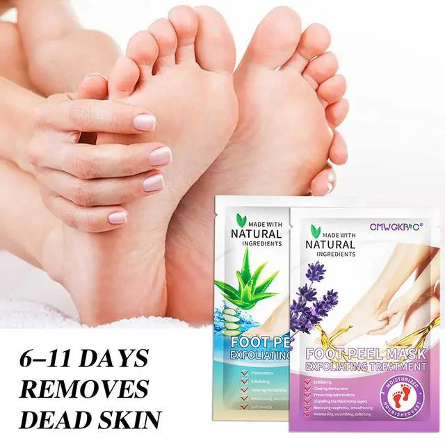 Alt view image 6 of 7 - 5 Pack Foot Peeling Mask,Exfoliator Peel Off Calluses Dead Skin Callus Remover,Foot Mask for Dry Cracked Feet,Foot Peel Masks for Men and Women,Feet Peeling Mask,Spa Gifts for Women,Self Care Gifts