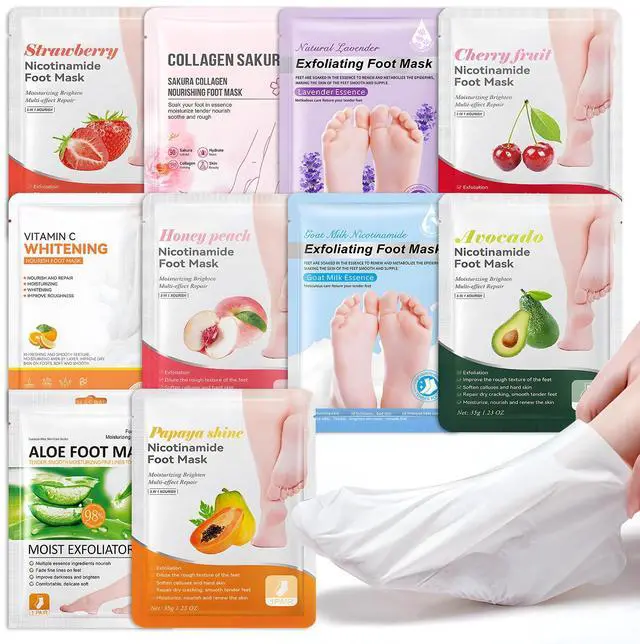 Main image of 10PCS Moisturizing Foot Mask Set for Dry Cracked Feet, Foot Care Kit