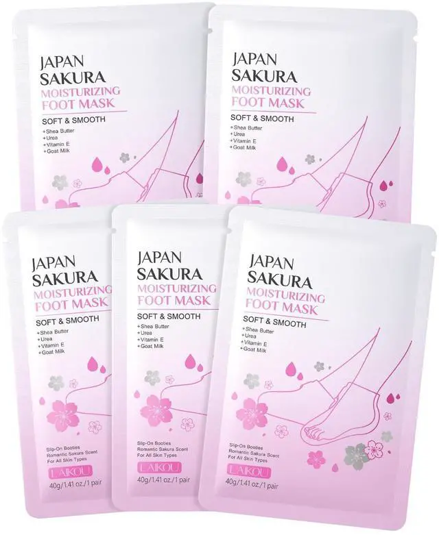Main image of Japan Sakura Moisturizing Foot Mask, Foot Mask for Dry Cracked Feet