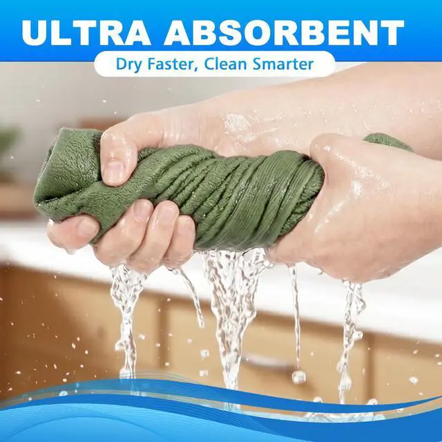 Alt view image 6 of 7 - Premium 100% Cotton Washcloths 3-Pack - 13x13 Inch Highly Absorbent Face Towels with Decorative Band - Thick, Durable, Lint-Free Wash Cloths for Bathroom, Body, Spa & Kitchen Cleaning
