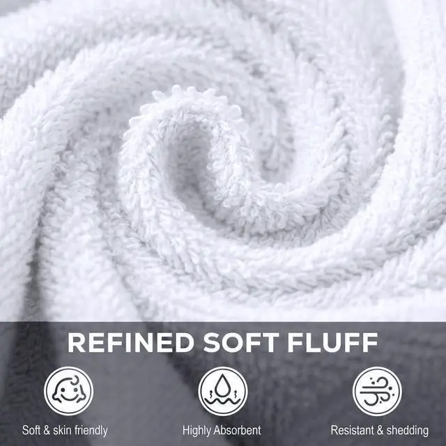 Alt view image 3 of 7 - 12 Pack Washcloths, 12x12 in, 100% Cotton, White