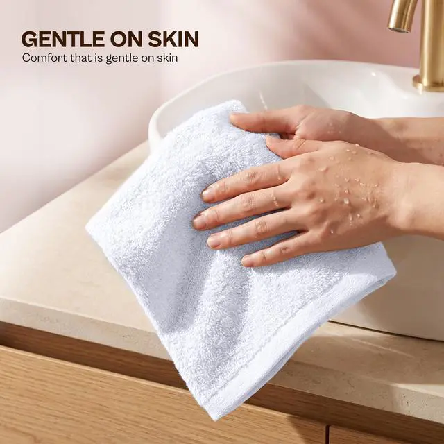 Alt view image 2 of 7 - 12 Pack Washcloths, 12x12 in, 100% Cotton, White