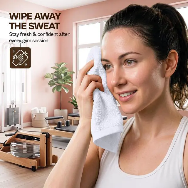 Alt view image 5 of 7 - 12 Pack Washcloths, 12x12 in, 100% Cotton, White