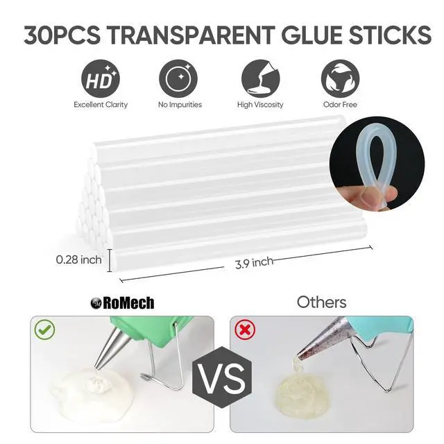Alt view image 3 of 7 - 20W Mini Hot Glue Gun with 30 Glue Sticks Set, Fast Preheating Hot Glue Gun Kit Heavy Duty Gluegun for Craft, DIY, Repairs (Green)