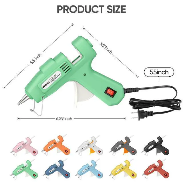 Alt view image 4 of 7 - 20W Mini Hot Glue Gun with 30 Glue Sticks Set, Fast Preheating Hot Glue Gun Kit Heavy Duty Gluegun for Craft, DIY, Repairs (Green)