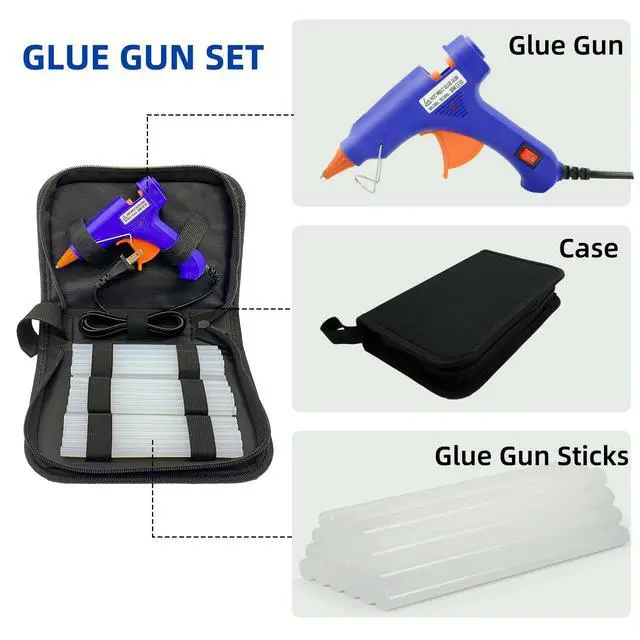 Alt view image 2 of 7 - Hot Glue Gun Kit, Mini Hot Melt Glue Gun for Crafts with 30 Glue Sticks and Carry Case for Craft, School DIY Arts, and Home Repair