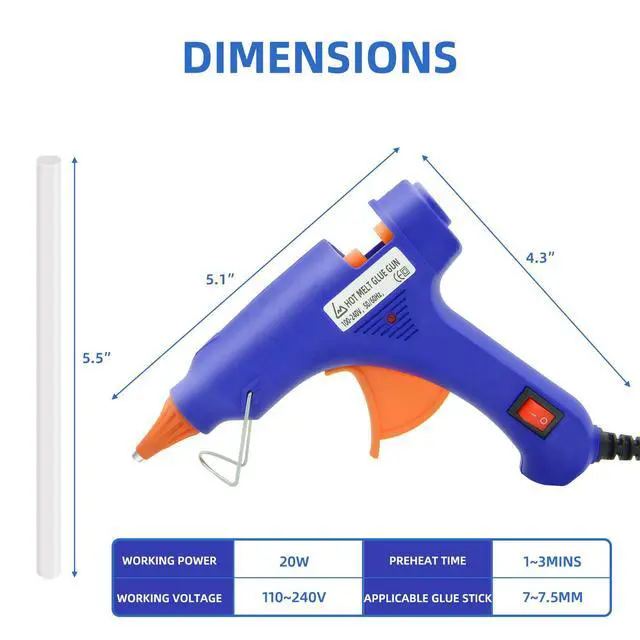 Alt view image 3 of 7 - Hot Glue Gun Kit, Mini Hot Melt Glue Gun for Crafts with 30 Glue Sticks and Carry Case for Craft, School DIY Arts, and Home Repair