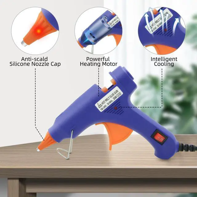Alt view image 4 of 7 - Hot Glue Gun Kit, Mini Hot Melt Glue Gun for Crafts with 30 Glue Sticks and Carry Case for Craft, School DIY Arts, and Home Repair