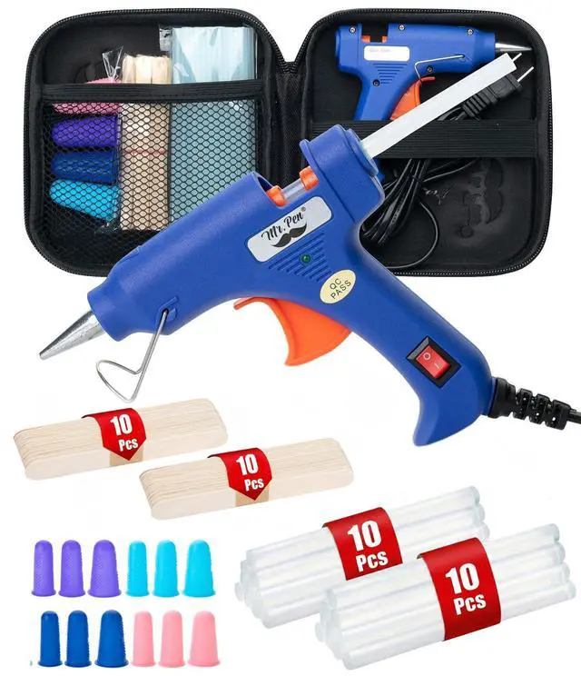Main image of Mini Hot Glue Gun Kit with 20 Glue Sticks and 20 Popsicle Sticks & | 8 Finger Protector - Fast Preheating Hot Melt Gun, High Temp for School Crafts DIY Arts and Quick Home Repairs