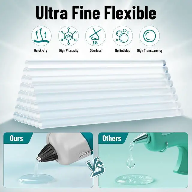 Alt view image 4 of 7 - Mini Hot Glue Gun Kit with 30 Glue Sticks, Fast Preheating Hot Melt Gun, 20W High Temp for DIY, Home Repairs, Kids' School Projects
