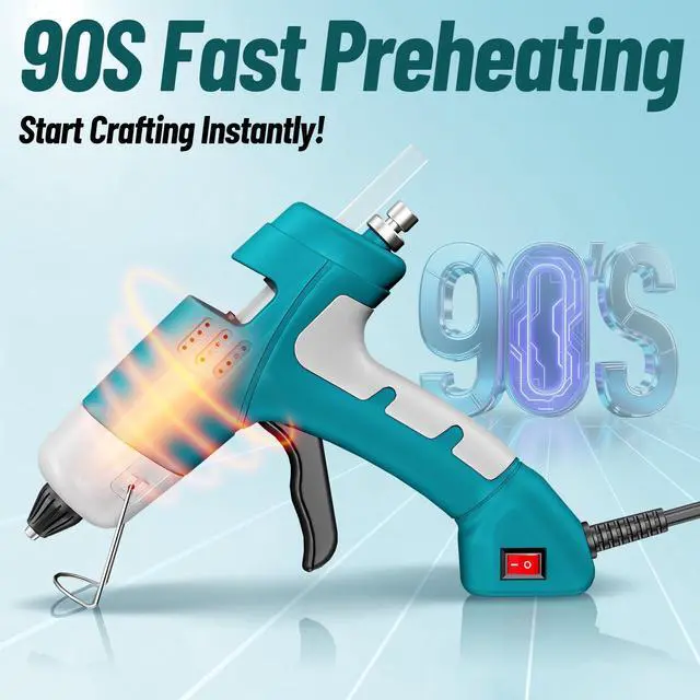 Alt view image 3 of 7 - Mini Hot Glue Gun Kit with 30 Glue Sticks, Fast Preheating Hot Melt Gun, 20W High Temp for DIY, Home Repairs, Kids' School Projects