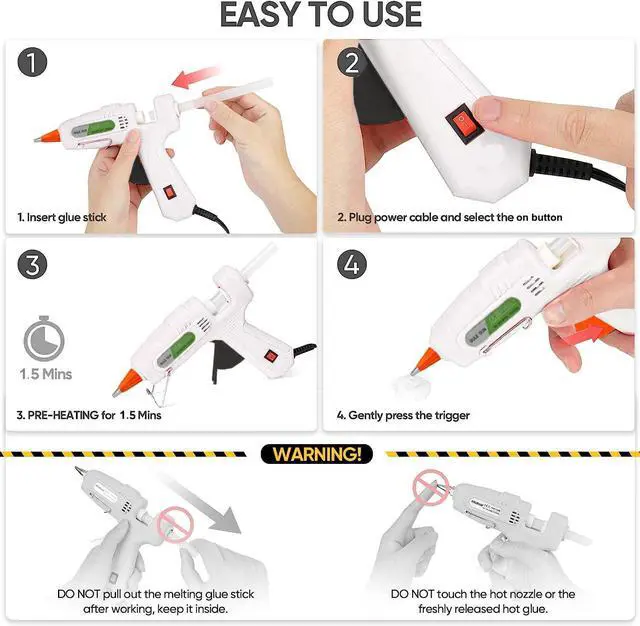 Alt view image 5 of 5 - (2026) Hot Glue Gun Kit with 30 Glue Sticks, Fast Preheating Hot Melt, High Temp for School Crafts DIY Arts and Quick Home Repairs (20w)