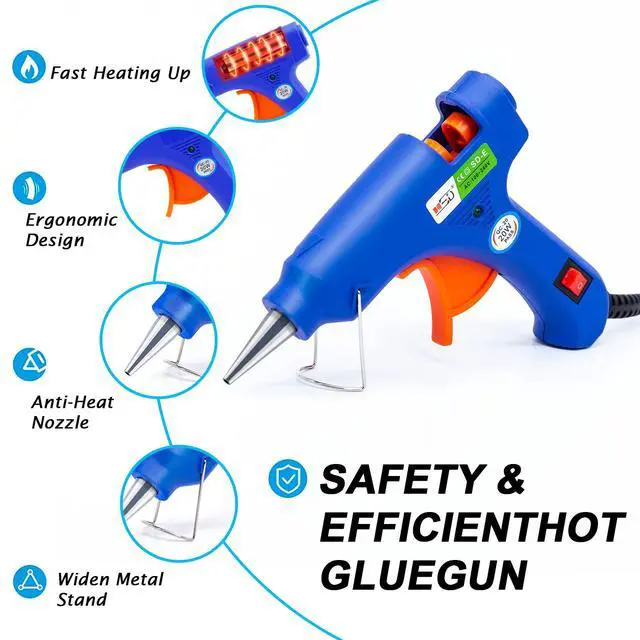 Alt view image 5 of 7 - Hot Glue Gun Kit, 40 Glue Sticks for Mini Glue Guns with Hardshell Carrying Case for School Crafts DIY Arts, Quick Home Repairs, Home School Project and Festival Decorations (20W)