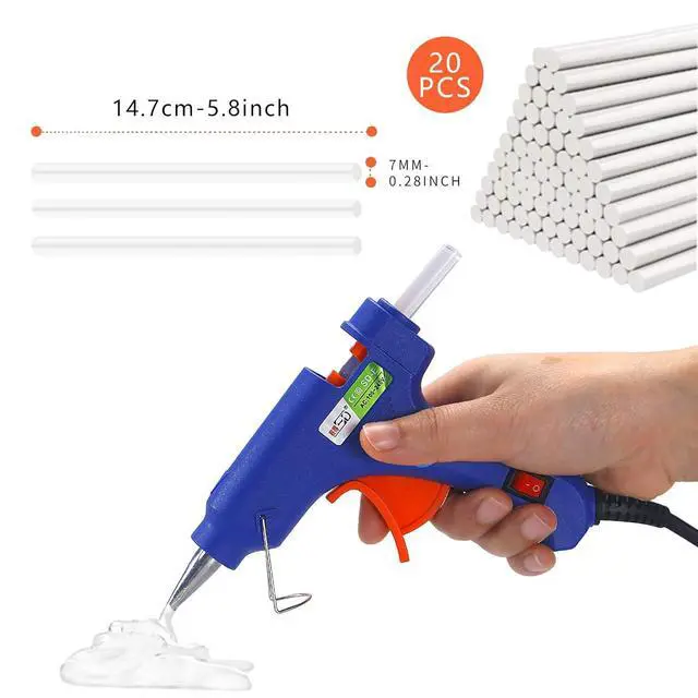 Alt view image 4 of 7 - Glue Gun and Sticks Set, Hot Melt Glue Gun Mini for Crafts with 20 Pcs Glue Sticks, Small Hot Glue Guns with Hardshell Carrying Case for School DIY Arts, Craft