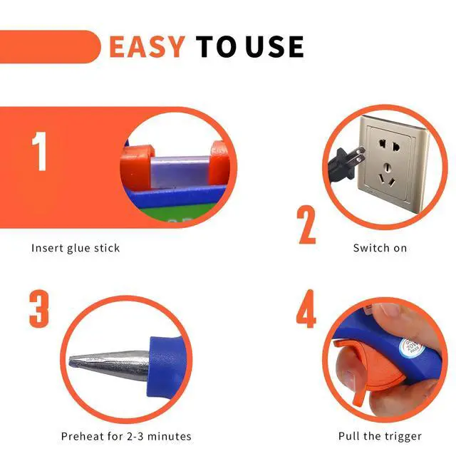 Alt view image 5 of 7 - Glue Gun and Sticks Set, Hot Melt Glue Gun Mini for Crafts with 20 Pcs Glue Sticks, Small Hot Glue Guns with Hardshell Carrying Case for School DIY Arts, Craft