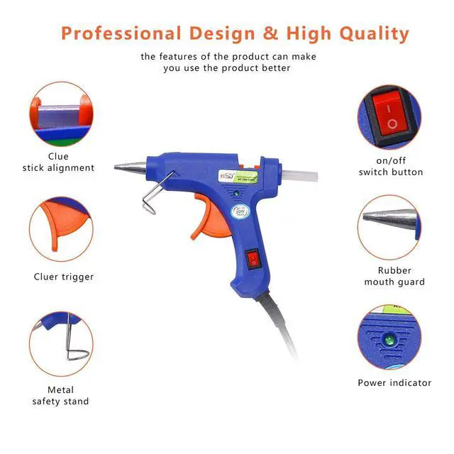 Alt view image 6 of 7 - Glue Gun and Sticks Set, Hot Melt Glue Gun Mini for Crafts with 20 Pcs Glue Sticks, Small Hot Glue Guns with Hardshell Carrying Case for School DIY Arts, Craft