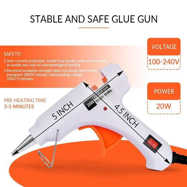 Alt view image 2 of 5 - Mini Hot Melt Glue Gun for 0.3-Inch Glue & Wax Sticks, 20W, White