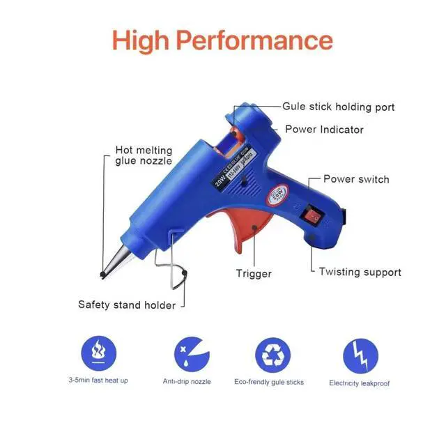Alt view image 2 of 7 - Hot Glue Gun with 10 Glue Sticks, 30W Mini Glue Gun Kit, for Arts & Crafts School Use, Christmas Decoration, Quick Repairs, White (pink)