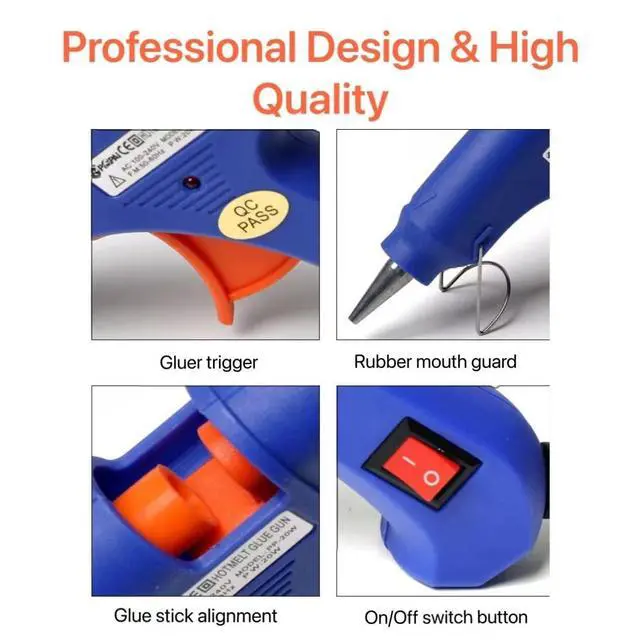 Alt view image 3 of 7 - Hot Glue Gun with 10 Glue Sticks, 30W Mini Glue Gun Kit, for Arts & Crafts School Use, Christmas Decoration, Quick Repairs, White (pink)