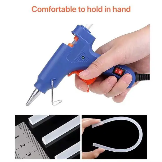 Alt view image 7 of 7 - Hot Glue Gun with 10 Glue Sticks, 30W Mini Glue Gun Kit, for Arts & Crafts School Use, Christmas Decoration, Quick Repairs, White (pink)