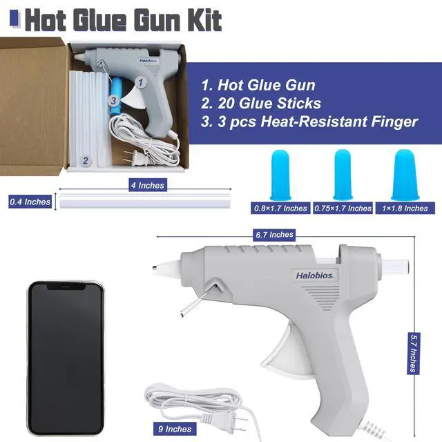 Alt view image 3 of 7 - Hot Glue Gun, Fast Preheating Hot Melt Glue Gun with 20 Glue Sticks, Hot Glue Gun Full Size for Making Decoration School DIY Crafts Projects Home Repairs(40W Gray)