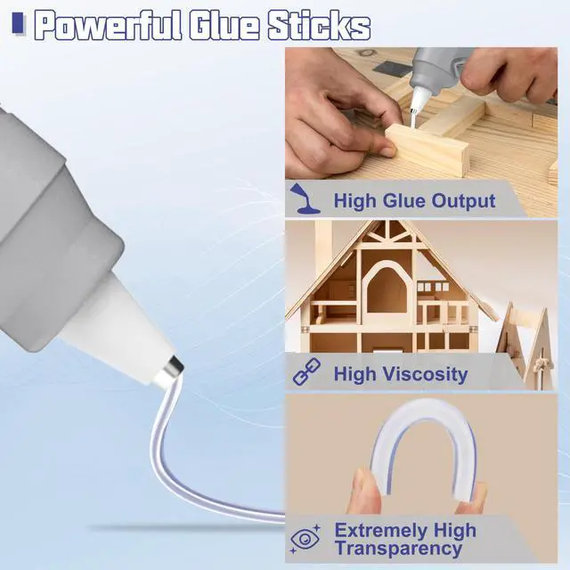 Alt view image 4 of 7 - Hot Glue Gun, Fast Preheating Hot Melt Glue Gun with 20 Glue Sticks, Hot Glue Gun Full Size for Making Decoration School DIY Crafts Projects Home Repairs(40W Gray)