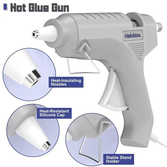 Alt view image 5 of 7 - Hot Glue Gun, Fast Preheating Hot Melt Glue Gun with 20 Glue Sticks, Hot Glue Gun Full Size for Making Decoration School DIY Crafts Projects Home Repairs(40W Gray)
