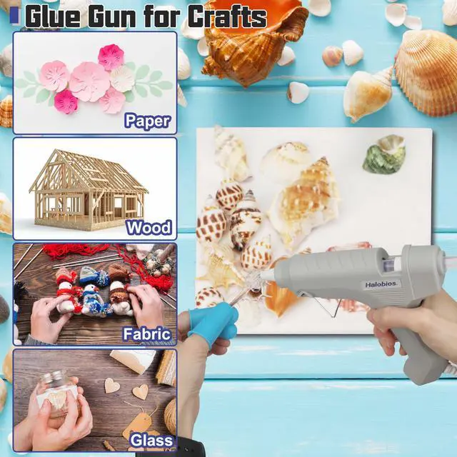 Alt view image 6 of 7 - Hot Glue Gun, Fast Preheating Hot Melt Glue Gun with 20 Glue Sticks, Hot Glue Gun Full Size for Making Decoration School DIY Crafts Projects Home Repairs(40W Gray)