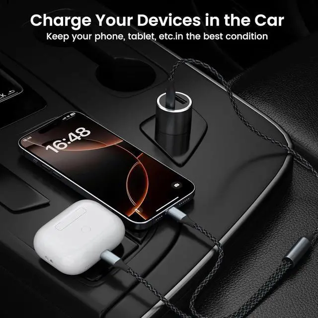Alt view image 6 of 7 - Multi Charging Cable 5FT, 2 in 1 USB C to USB C Cable 100W Max Fast Charging for iPhone 17/17 Pro/16, MacBook Air/Pro, Samsung Galaxy S26/S25/S24 and More