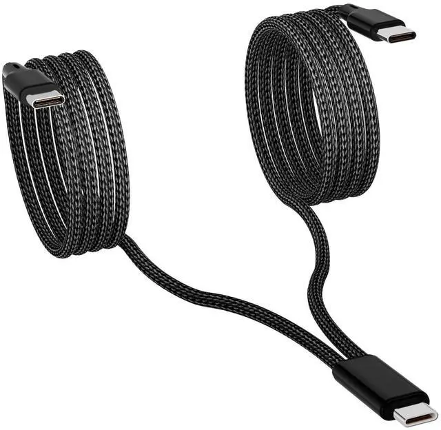 Main image of Dual USB C Charging Cable 4FT Black, Multi 2 in 1 USB-C to Double USB c Cord, Type C Splitter Cable for iPhone 15/15 Pro/15 Pro Max/15 Plus, iPad Pro/Air, Samsung Galaxy S24, Carplay, in Car, Andriod