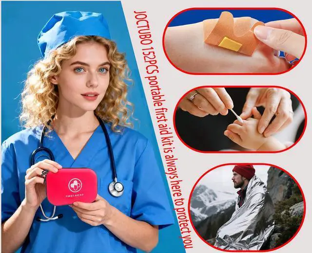 Alt view image 4 of 7 - First Aid Kit 152 Piece Waterproof Hard Shell Portable Medical Kit Red | Waterproof Hard Shell Portable IFAK Emergency Kits for Home, Camping, Hiking, Sports, Office, Travel, Outdoor