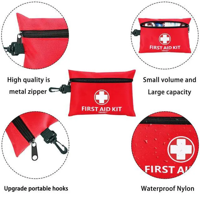 Alt view image 3 of 7 - Mini First Aid Kit - 147 Piece Small First Aid Kit,with Rotatable Buckle Ideal for Cars, Schools, Sports, Homes, Travel, Camping, Hiking