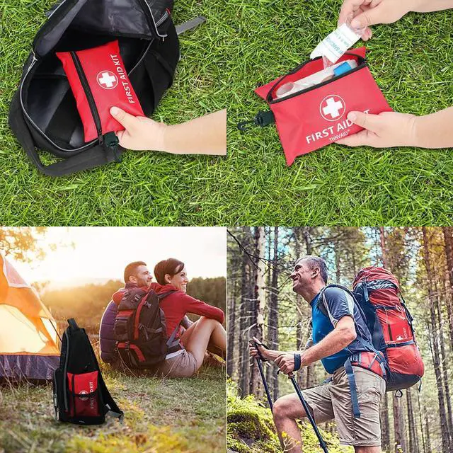 Alt view image 5 of 7 - Mini First Aid Kit - 147 Piece Small First Aid Kit,with Rotatable Buckle Ideal for Cars, Schools, Sports, Homes, Travel, Camping, Hiking