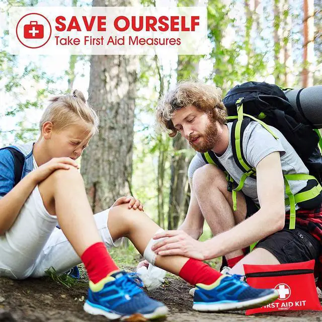Alt view image 6 of 7 - Mini First Aid Kit - 147 Piece Small First Aid Kit,with Rotatable Buckle Ideal for Cars, Schools, Sports, Homes, Travel, Camping, Hiking