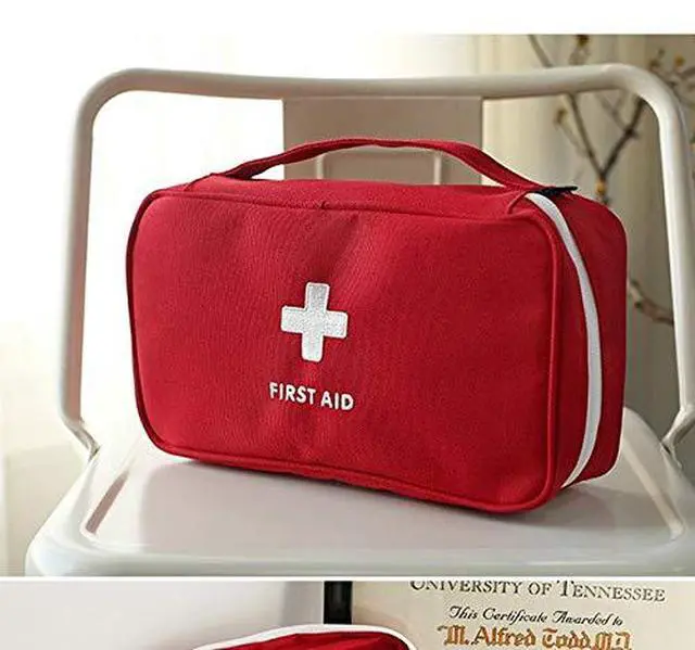 Alt view image 3 of 5 - First Aid Bag - First Aid Kit Bag Empty for Home Outdoor Travel Camping Hiking, Mini Empty Medical Storage Bag Portable Pouch (Red)
