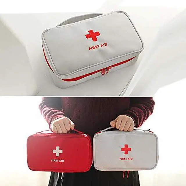 Alt view image 4 of 5 - First Aid Bag - First Aid Kit Bag Empty for Home Outdoor Travel Camping Hiking, Mini Empty Medical Storage Bag Portable Pouch (Red)