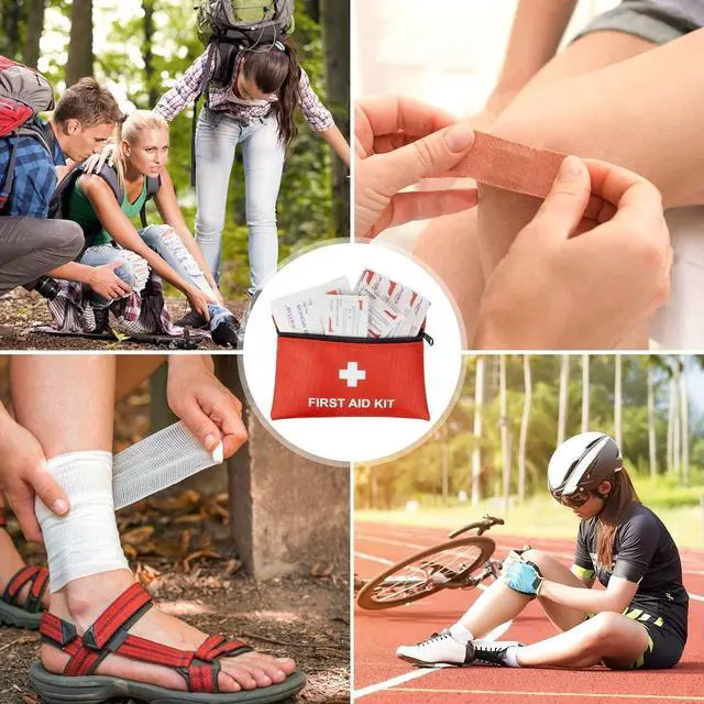 Alt view image 2 of 7 - 100 Pcs Mini First Aid Kits, Compact Portable First Aid Travel Kit | Small First Aid Kit, Outdoor Medical Kit, Emergency Kit for Camping, Backpack, Hiking, Travel, Car, Home & Office
